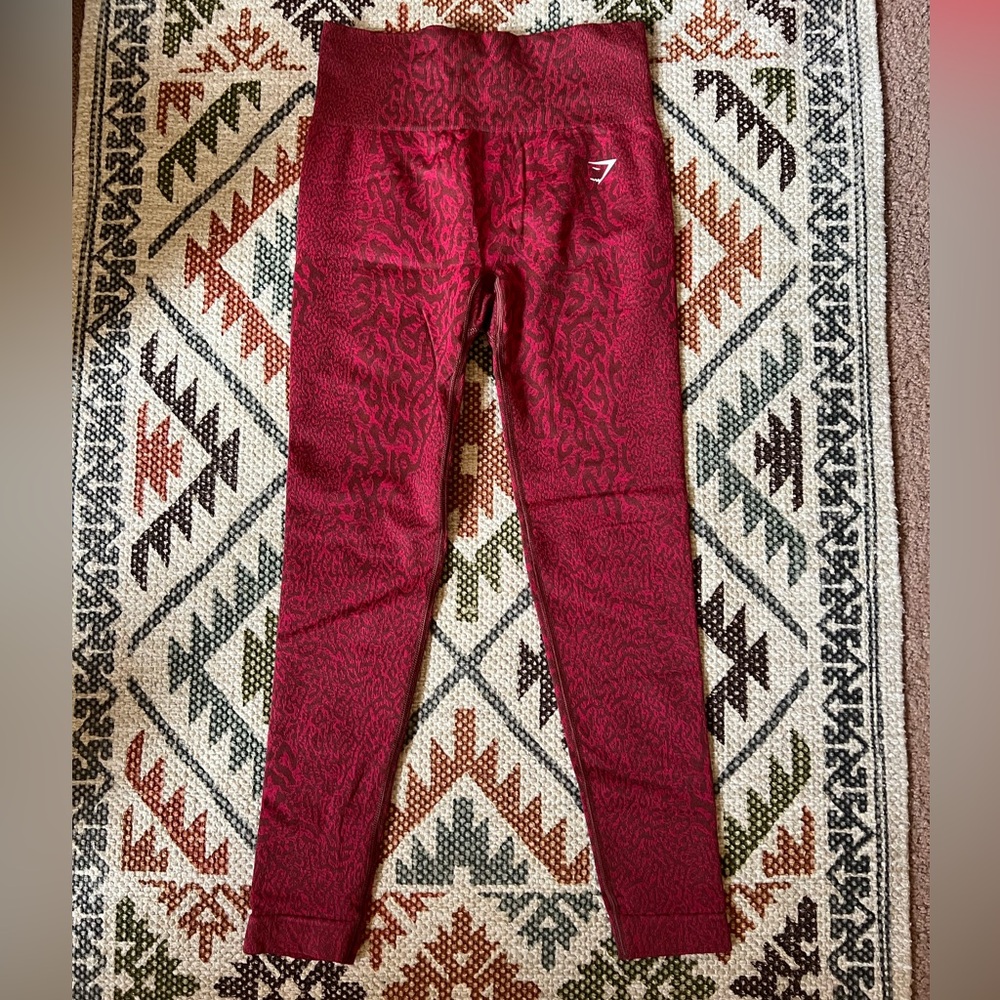Gymshark Patterned Red Leggings